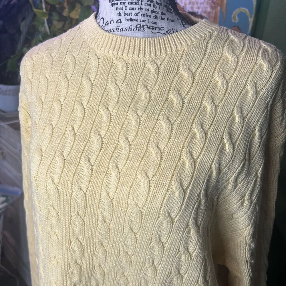 John Galt Brandy Melville Yellow Sweater OS Butter mom Preppy Coastal